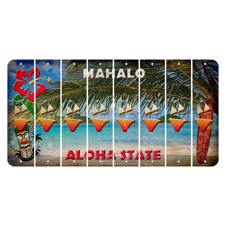 Hawaii Beach Scene Cut License Plate Strips (Set of 8) Bikini