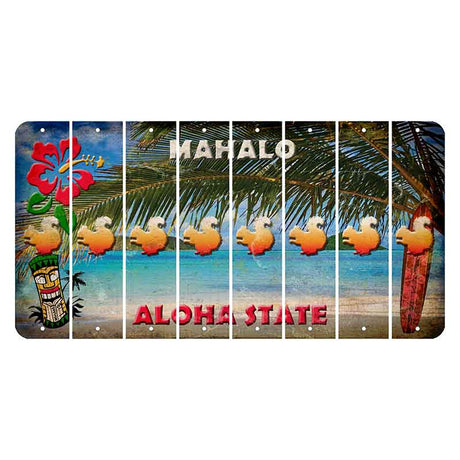 Hawaii Beach Scene Cut License Plate Strips (Set of 8) Squirrel