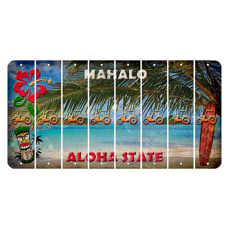 Hawaii Beach Scene Cut License Plate Strips (Set of 8) Tractor
