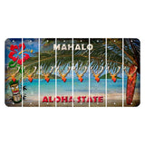 Hawaii Beach Scene Cut License Plate Strips (Set of 8) Elk