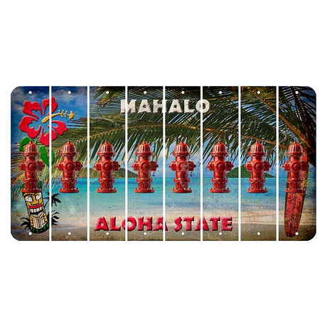 Hawaii Beach Scene Cut License Plate Strips (Set of 8) Fire Hydrant