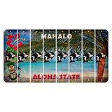 Hawaii Beach Scene Cut License Plate Strips (Set of 8) Whale