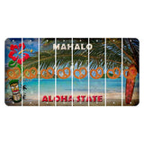 Hawaii Beach Scene Cut License Plate Strips (Set of 8) Pretzel