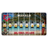 Hawaii Beach Scene Cut License Plate Strips (Set of 8) Lantern
