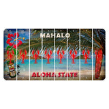 Hawaii Beach Scene Cut License Plate Strips (Set of 8) Lobster
