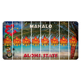 Hawaii Beach Scene Cut License Plate Strips (Set of 8) Campfire