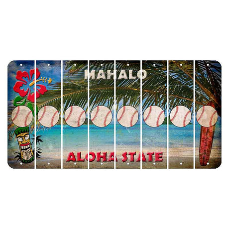 Hawaii Beach Scene Cut License Plate Strips (Set of 8) Baseball