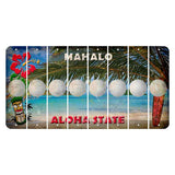 Hawaii Beach Scene Cut License Plate Strips (Set of 8) Golfball