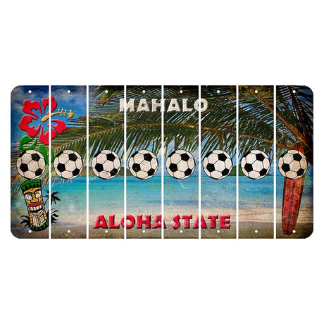 Hawaii Beach Scene Cut License Plate Strips (Set of 8) Soccerball
