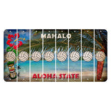Hawaii Beach Scene Cut License Plate Strips (Set of 8) Volleyball