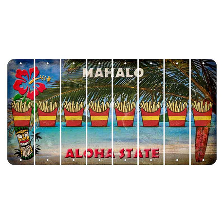 Hawaii Beach Scene Cut License Plate Strips (Set of 8) French Fries