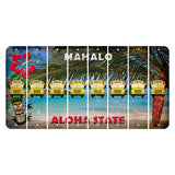 Hawaii Beach Scene Cut License Plate Strips (Set of 8) School Bus