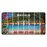 Hawaii Beach Scene Cut License Plate Strips (Set of 8) LGBTQ Flag