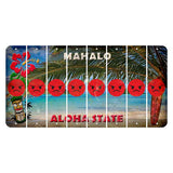 Hawaii Beach Scene Cut License Plate Strips (Set of 8) Emoji - Angry