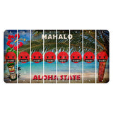 Hawaii Beach Scene Cut License Plate Strips (Set of 8) Emoji - Pissed
