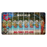 Hawaii Beach Scene Cut License Plate Strips (Set of 8) Seahorse