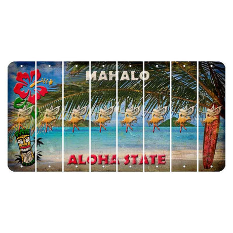 Hawaii Beach Scene Cut License Plate Strips (Set of 8) Fairy