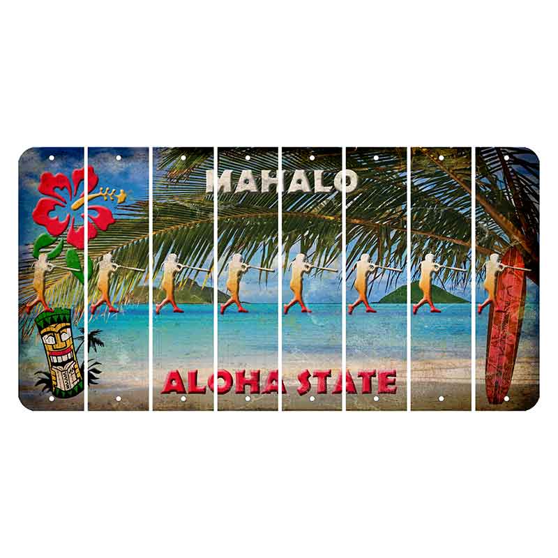 Hawaii Beach Scene Cut License Plate Strips (Set of 8) Softball Batter