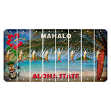 Hawaii Beach Scene Cut License Plate Strips (Set of 8) Softball Batter