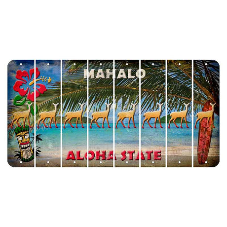Hawaii Beach Scene Cut License Plate Strips (Set of 8) Doe