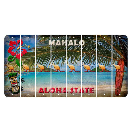 Hawaii Beach Scene Cut License Plate Strips (Set of 8) Kangaroo
