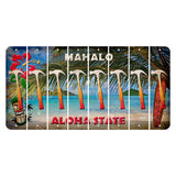 Hawaii Beach Scene Cut License Plate Strips (Set of 8) Hammer