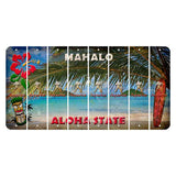 Hawaii Beach Scene Cut License Plate Strips (Set of 8) Zodiac Sign - Aquarius