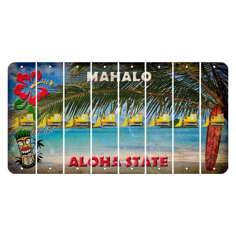 Hawaii Beach Scene Cut License Plate Strips (Set of 8) Dozer