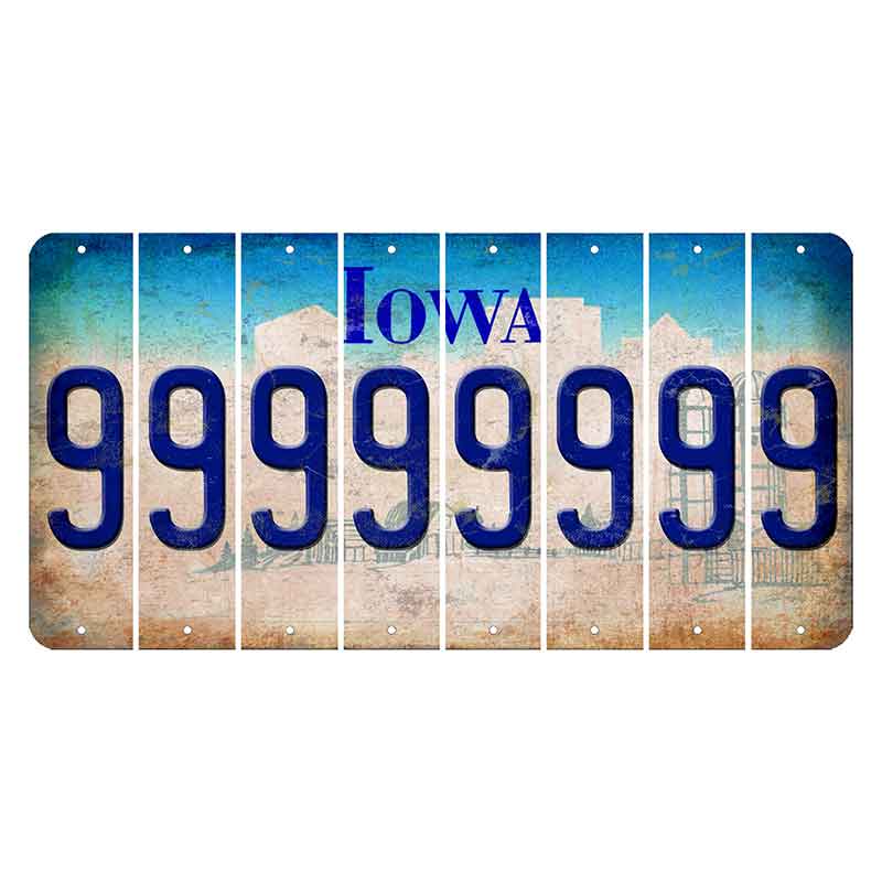 Iowa Farm Scene Cut License Plate Strips (Set of 8) 9