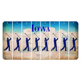 Iowa Farm Scene Cut License Plate Strips (Set of 8) Male Golfer