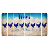 Iowa Farm Scene Cut License Plate Strips (Set of 8) Chicken