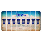 Iowa Farm Scene Cut License Plate Strips (Set of 8) Latte