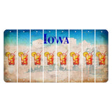 Iowa Farm Scene Cut License Plate Strips (Set of 8) Cocktail