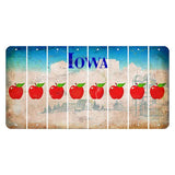 Iowa Farm Scene Cut License Plate Strips (Set of 8) Apple