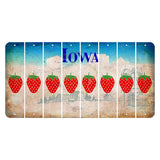 Iowa Farm Scene Cut License Plate Strips (Set of 8) Strawberry