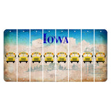 Iowa Farm Scene Cut License Plate Strips (Set of 8) School Bus