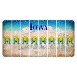 Iowa Farm Scene Cut License Plate Strips (Set of 8) Emoji - Crying
