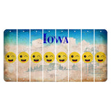Iowa Farm Scene Cut License Plate Strips (Set of 8) Emoji - Winking