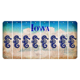 Iowa Farm Scene Cut License Plate Strips (Set of 8) Seahorse