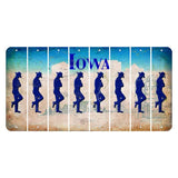 Iowa Farm Scene Cut License Plate Strips (Set of 8) Cowboy - Leaning