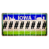 Iowa Grass Field Cut License Plate Strips (Set of 8) Hashtag