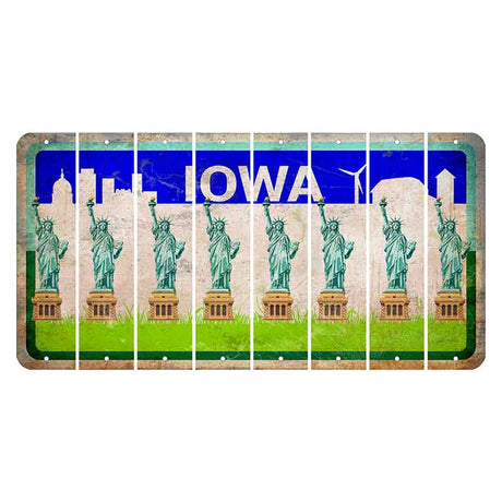 Iowa Grass Field Cut License Plate Strips (Set of 8) Statue of Liberty