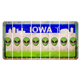 Iowa Grass Field Cut License Plate Strips (Set of 8) Alien