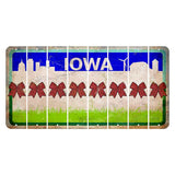 Iowa Grass Field Cut License Plate Strips (Set of 8) Cheer Bow