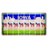 Iowa Grass Field Cut License Plate Strips (Set of 8) Democrat