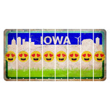 Iowa Grass Field Cut License Plate Strips (Set of 8) Emoji - Heart Eyes
