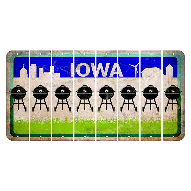Iowa Grass Field Cut License Plate Strips (Set of 8) Grill