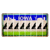 Iowa Grass Field Cut License Plate Strips (Set of 8) Howling Wolf