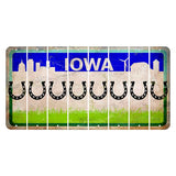 Iowa Grass Field Cut License Plate Strips (Set of 8) Horseshoe
