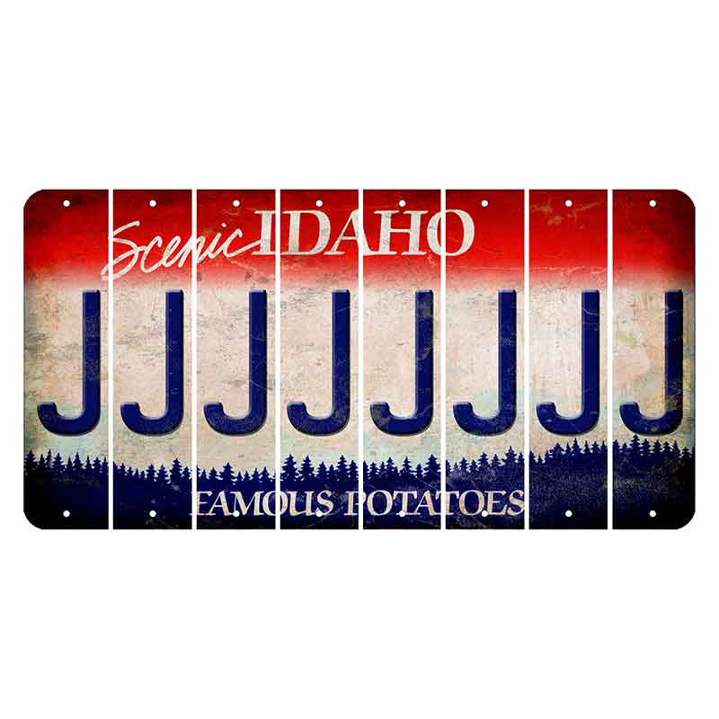Idaho Scenic Cut License Plate Strips (Set of 8) J